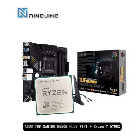 AMD R7 5700X CPU + ASUS TUF GAMING B550M PLUS WIFI II AMD B550 microATX motherboard Suit Combo Bundl