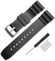 Black Silicone Rubber Watch Band 18mm 20mm 22mm Fit for Seiko Watches Replacement Divers Model PVC Watch Strap for Men and Women