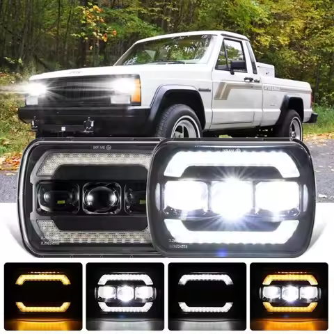 5x7 7x6 Inch Led Rectangular Headlight Lights IP67 Waterproof Driving Lights