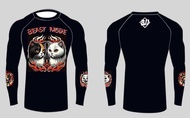 “Beast Mode”BJJ no gi rash guard Long sleeve Calico cat vs white cat