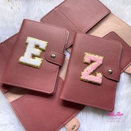 Personalized Passport Holder Cover with Chenille Letter Patch & Gift Box Set | Travel Gift Ideas