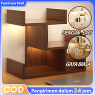 Rak Buku Kayu Meja Mini Rak Buku Meja Belajar Kayu Susun Rak Desktop Storage Rak Organizer Dengan La