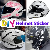 Alpinestar Shoei Arai Raw Shark Helmet Stickers Reflective Waterproof Vinyl Decal Universal Fit for 
