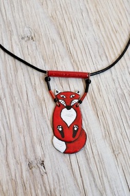 珠寶，項鍊，狐狸，琺瑯，吊墜，狐狸吊墜，琺瑯項鍊，琺瑯吊墜，琺瑯珠寶，狐狸項鍊，波西米亞風琺瑯項鍊，波西米亞風項鍊，狐狸珠寶