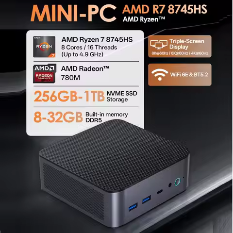 SZBOX H90 PRO MINI PC Ryzen 7 8745HS DDR5 NVME SSD WIIF6 BT5.2 2.5G Lan Windows 11 Pro Desk Gamer Co
