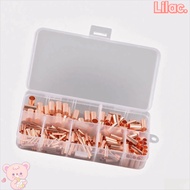 VIOLETLILAC 250Pcs Copper Tube Connector, Multiple Models Gold Terminal Copper Connector, GT Tube Co