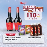 Huiji March 2026 BUNDLES - 2x Health Tonic + 3x Fruity Lite Drinks + 1 lozenges Chews + 1 Lozenges E