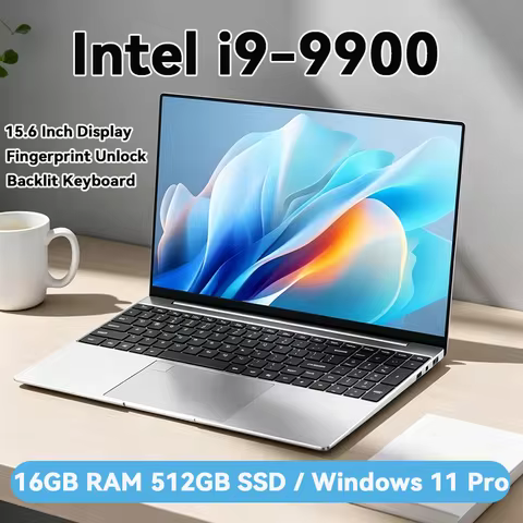 Intel Core I9-9900 15.6 Inch 16GB RAM Backlit Fingerprint Unlock Laptop Windows 11 Office Study Note