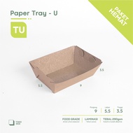 Savings Package | Paper Tray U | 9x5.5x3.5 | Dine in Packaging Paper Plates | 290 Thick Waterproof L