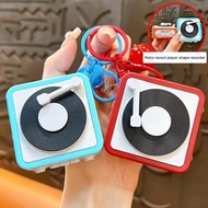 Record Recorder Keychain - Retro Phonograph Music Box - DIY Record Button Loop Playback Keyring - Ch