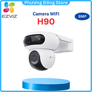Camera 2 Mắt Ezviz H90 Dual Lens 2K+ (4MP+4MP), Hồng Ngoại 30m, Đàm Thoại 2 Chiều, Đèn Còi Báo Động 