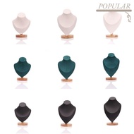 POPULAR Necklace Display Rack, Wooden Show Jewelry Storage Rack,  Suede  Display Model Necklace