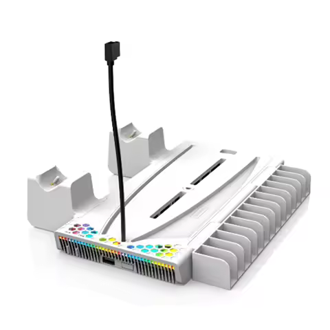 S3000 RGB Vertical Stand Cooling Station Controller Charger for PlayStation 5 Slim/PlayStation 5 Dig