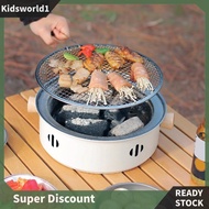 [kidsworld1.sg] BBQ Charcoal Grill Portable Barbecue Grill Pan with Grill Net for Camping Picnic