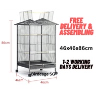 Parrot Cage Bird Cage Assembled with Trolley Big Cage and Top Stand for Small to Medium Bird &amp; Parrot (Local Set)