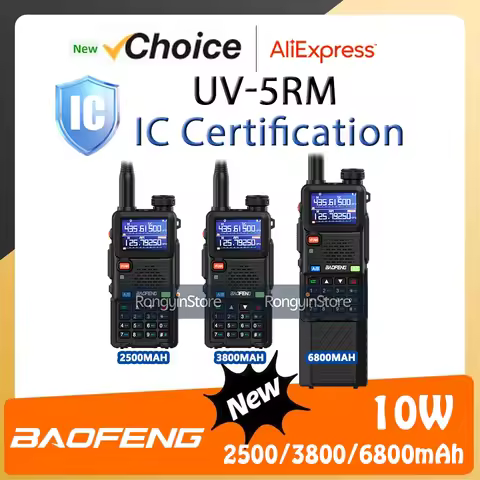 BAOFENG UV-5RM Two Way Radios Multi-Band Long Range Walkie Talkie Type-C Charging IC ID 25962-5RM LC