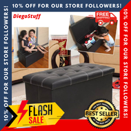 DiegoStuff . Storage Folding Chair, Storage Stool Sit Sofa Folding Box Chair, Leather Rectangular storage stool storage