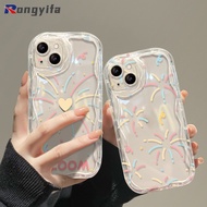 Love Heart Fireworks Clear Phone Case For OPPO A3X A3 4G A3 Pro 5G A40 F27 Find X8 Pro Reno 12F Soft