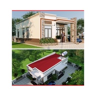 Dk116 7mx15m 4th Level House Design Drawing with Roof Printed on A3 Paper, Full 3D Color, Architectu