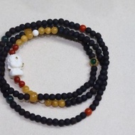 4mm天然降真香木珠 猛獁寶寶佛老蜜蠟設計多圈手串手持項鍊fs