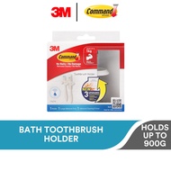 3M Command White Bathroom Primer Toothbrush Holder, 17621D, 1/Pack, Holds Up to 1kg, Water Resistant