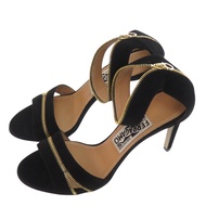 Excellent condition Salvatore Ferragamo Ronette pumps, size 38, suede ankle zip-up high heels, black
