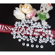 100 pcs Monte Letter Round Letter Beads Alphabet Letter Beads Acrylic Letter Loose Seed Beads Specer