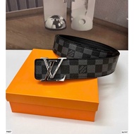 Lv gold-plated men's belt, Lv men's belt, pu leather material, anti-rust metal surface