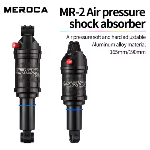 MEROCA Bicycle Air Shock Absorber 165mm/190mm Length Adjustable Air Pressure Mountain Bike Air Shock