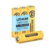 3.6V Lithium AA Battery 2400mAh ER14505 Li-SOCL₂ Lithium Batteries AA 4 Pack, Non-Rechargeable ER145