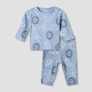 Babyshop Juniors Cotton Round Neck Long Sleeves Pyjama Set With Animal Print