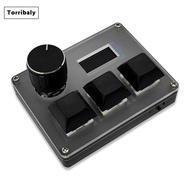 [Torribaly]3-Key Wired Custom Keyboard Blue Switch OSU Gaming Keyboard with Knob Screen RGB Copy Pas