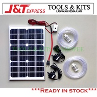 9V 10W Solar Panel & Double Submersible Water Pump 480L/H Height 2.5m + 2 Meters Pipe [Sistem Hydrop