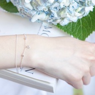 藍托帕石925純銀爪鑲雙層手鍊