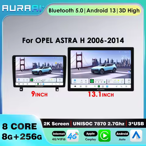 Car Intelligent System Wireless Carplay For OPEL ASTRA H 2006-2014 Car Radio Android Auto 8G 256G 3D