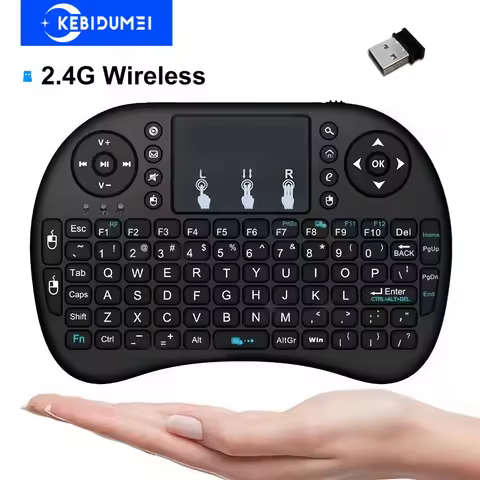 i8 2.4G Wireless Keyboard with Touchpad English Mini Keyboard Air Mouse Handheld Keyboard for Androi