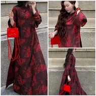 Brocade Ao Dai “HAC VU” – Designer Straight Ao Dai, Ao Dai CNY 2026 (M22) Ao Dai Vietnam Ao Dai Set