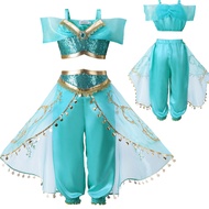 Animation Movie  Kids Princess Jasmine Aladdin Cosplay Party  Animation Costume