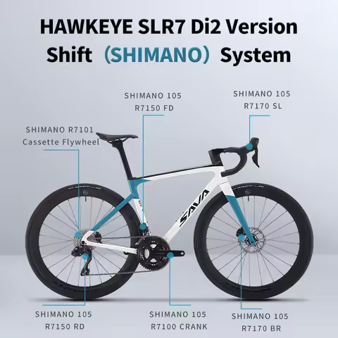 SAVA 2025NEW HAWKEYE SLR7 Carbon Fiber Road Bike with Shimano 105 DI2 R7170 Component Hydraulic Disc