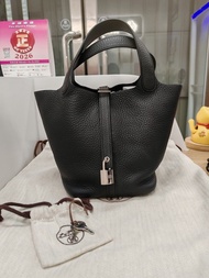 Hermes Picotin 18 黑銀