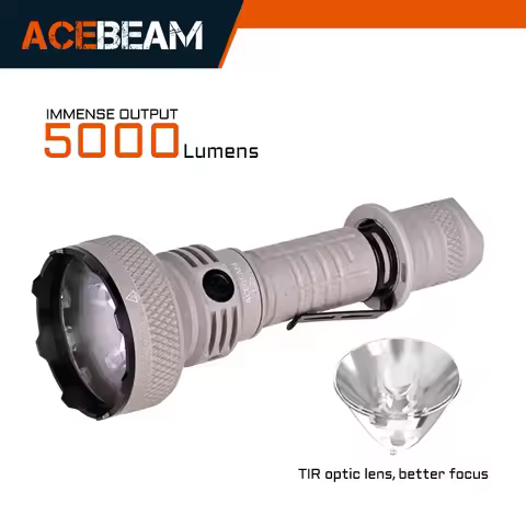 ACEBEAM L35 2.0 Tactical Flashlight 5000LM Super Bright 650M Long Range XHP70.3 HI LED Flashlights w