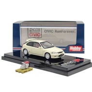Hobby Japan 1/64 Civic TYPE R (EK9) With Engine Display Model White HJ642016W Diecast Toys Car Colle
