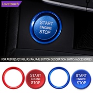 LOVETOUCH 2Pcs Car Start Ignition Engine Start Stop Button Ring Cover Trim Sticker For Audi Q5/Q7/A8