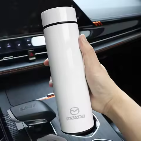 For Mazda 3 6 CX5 2 CX3 CX9 MX5 RX8 Axela Demio 500ML Temperature Display Thermos Cup Stainless Stee