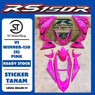 HONDA Rs-150r Rs150r V1V2 V3 Winner-150 (6) Pink COVER SET (Sticker Tanam Stripe Tanam) RAPIDO Coverset Body Cover