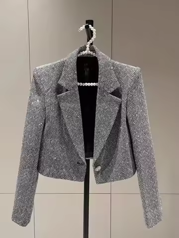 2026 Spring French Style Short Jacket Women Light Luxury High-End Long Sleeve Temperament Top Street