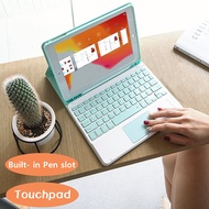 For iPad10 Keyboard Case with Touchpad &amp; Built in Pencil Slot Support Multi-touch &amp; Smart Gesture Magic Trackpad For 10.2 iPad 7 /8 /9 Gen 9.7 iPad 5 /6 Gen Air 4th Gen Pro 11 2021/2020 Case Cover Auto Sleep Auto Wake Leather Case
