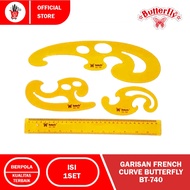 RULER | Ruler | FRENCH CURVE BUTTERFLY 4 IN 1 LINE BT-740 (1SET) BUTTERFLY FRENCH CURVE RULER