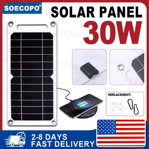 (U.S Stock 2-8 Days) 35W Portable Foldable Solar Charger Panel Dual USB Ports Fast Charging Power Ba