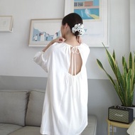 Nuna open back bow pastel dress free size Whiteoakfactory